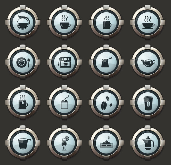 Векторные стильные круглые кнопки для мобильных приложений и интернета
