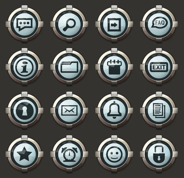Forum Interface Webvektorsymbole Den Stylischen Runden Tasten Für Mobile Anwendungen — Stockvektor