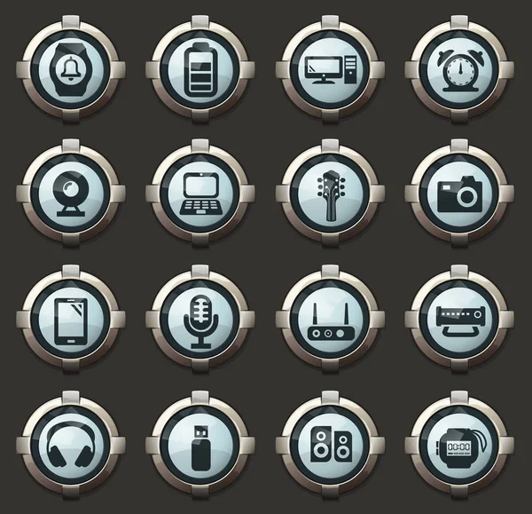 Home Appliances Vector Icons Stylish Buttons Mobile Applications Web — Stock Vector