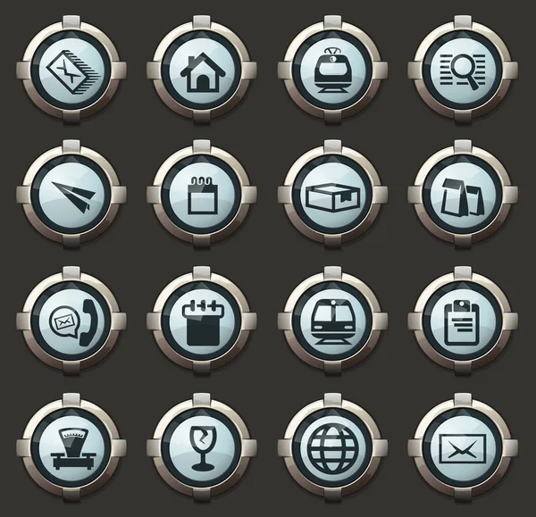 Post Service Vector Icons Stylish Buttons Mobile Applications Web — Stock Vector