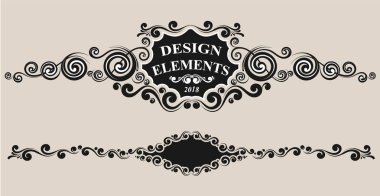 Retro vintage öğeler vektör çizim etiketle