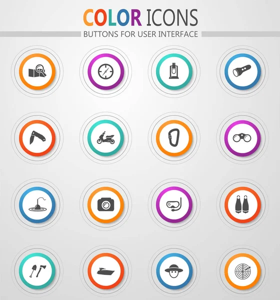 Active recreation web vector icons for user interface