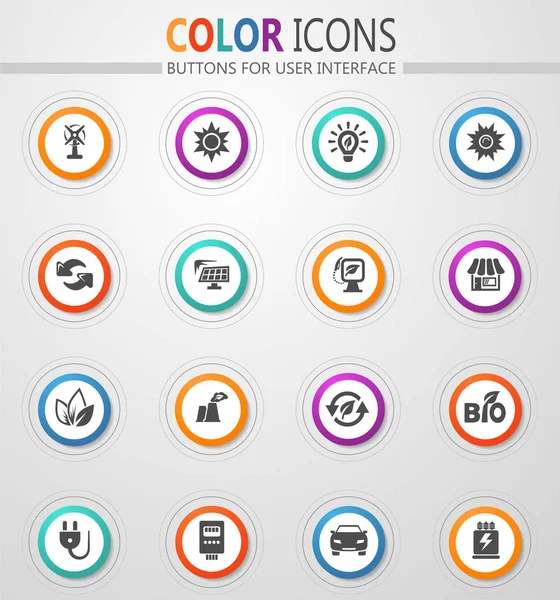 Alternative Energy Icons Set Web Sites User Interface Royalty Free Stock Vectors