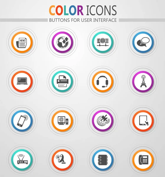 Communication Icon Set Web Sites User Interface Royalty Free Stock Vectors