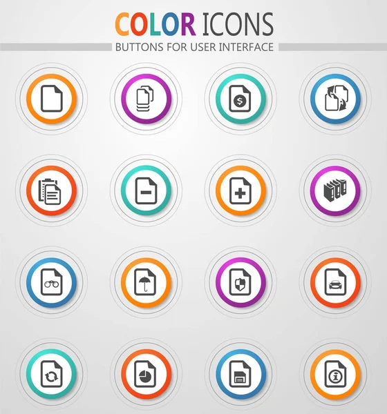 Documents Icon Set Web Sites User Interface Stock Illustration