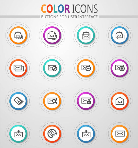 Почтовые векторные иконки для дизайна пользовательского интерфейса