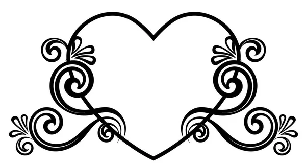 Сердце Украшено Цветочным Орнаментом Шаблон Поздравительных Открыток — стоковый вектор