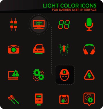 Icons set elektronik onarım