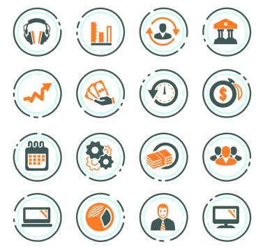 İş yönetimi ve insan kaynakları Icons set