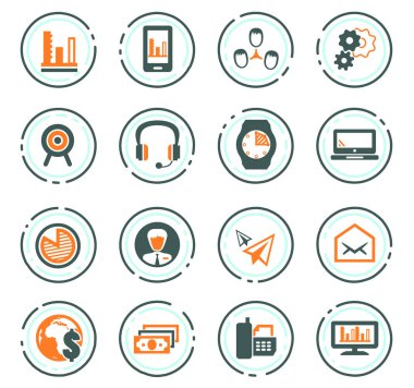 İş yönetimi ve insan kaynakları Icons set