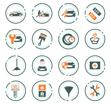 Araba Dükkanı Icons set