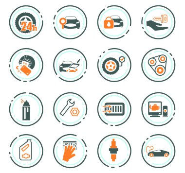 Araba Dükkanı Icons set