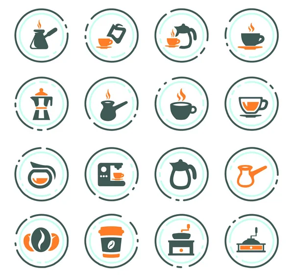 Koffie pictogrammen ingesteld — Stockvector