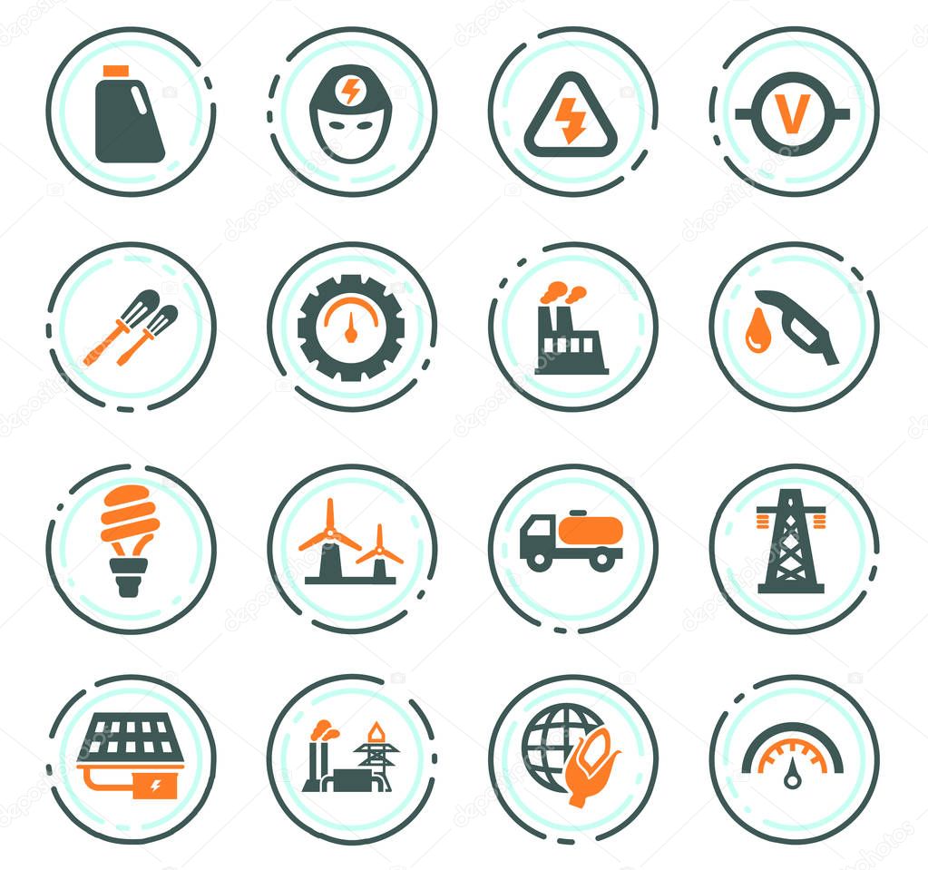 Alternative energy icons set