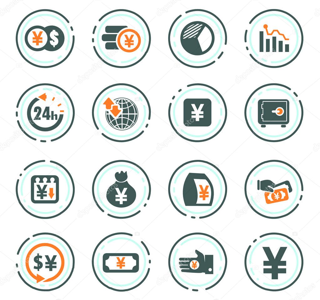 Currency exchange vector icons for user interface design