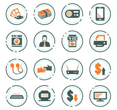 piyon dükkan Icons set