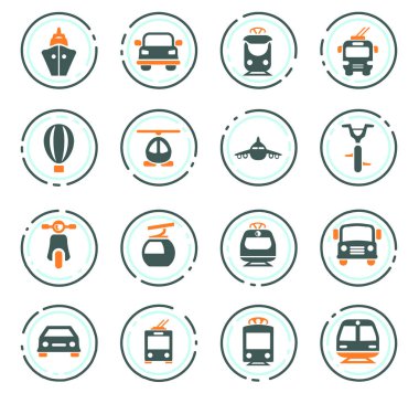 toplu taşıma Icons set