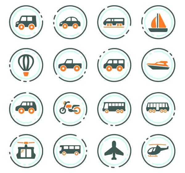 Toplu taşıma Icons set — Stok Vektör