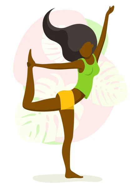 Chica haciendo yoga — Vector de stock