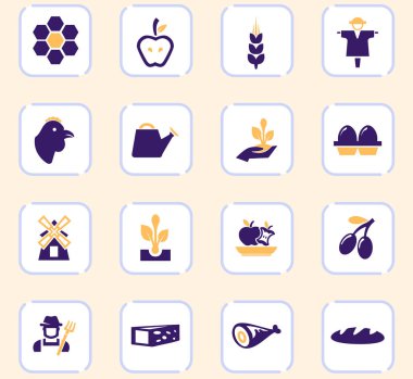 Tarım ve tarım Icons set