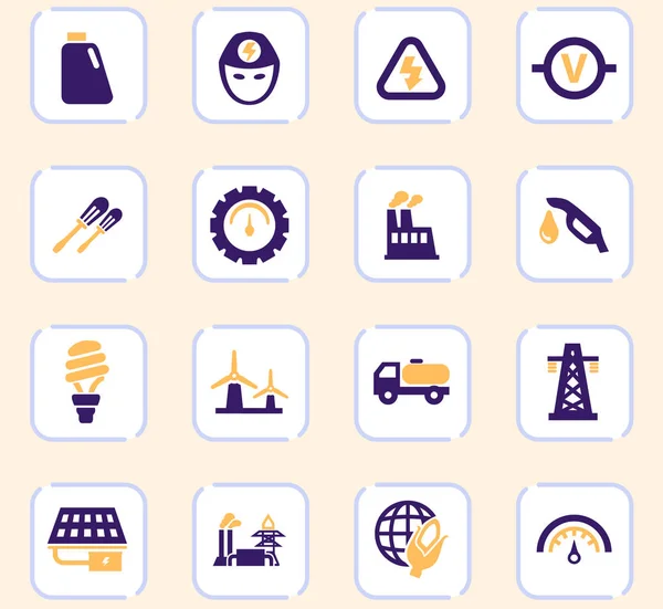 Conjunto de iconos de energía alternativa — Vector de stock