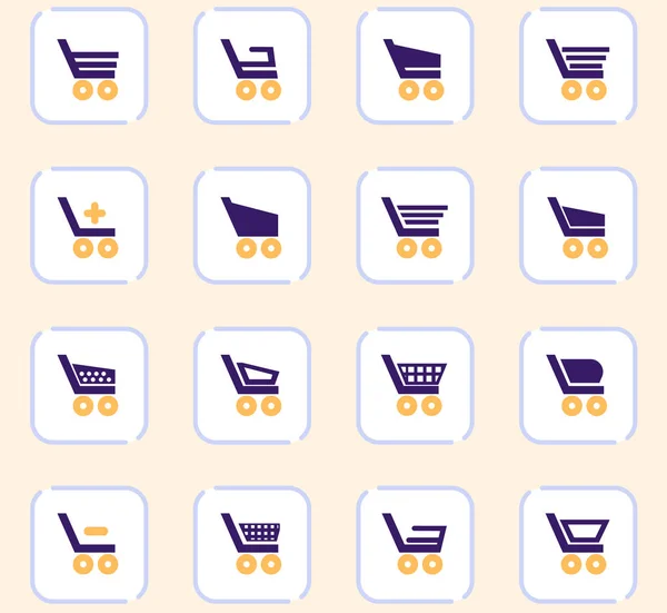 Basket icons set — Stock Vector