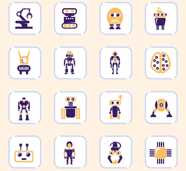 Ensemble d'icônes de robot — Image vectorielle