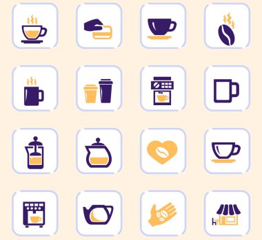 kahve simgeleri ayarlandı