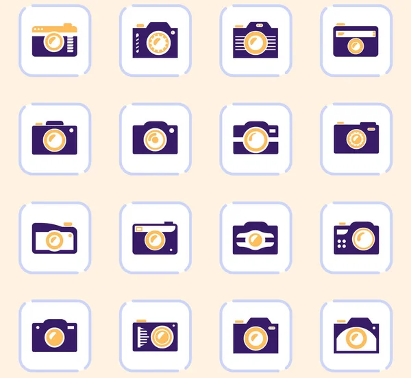 Foto camera icon set — Vector de stoc