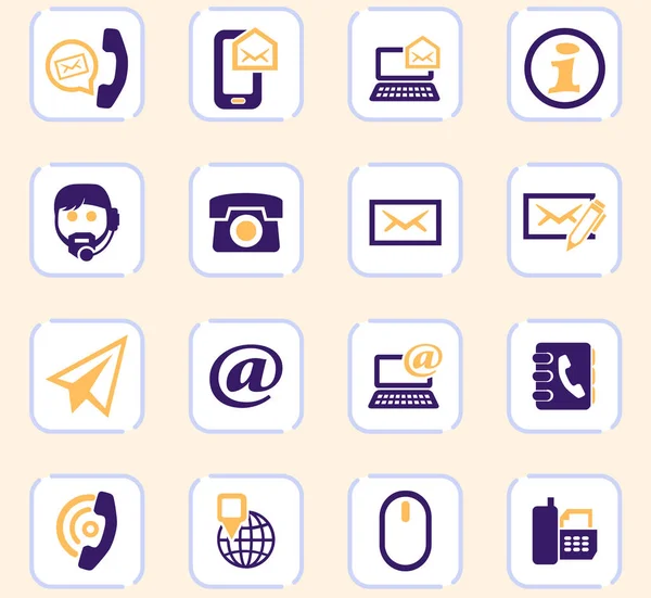 Contact us icons set — Stock Vector