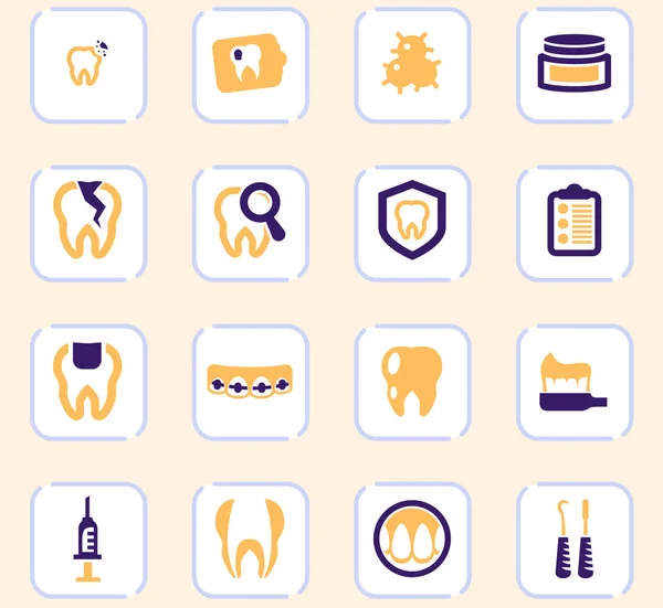 Dental icons set — Stock Vector