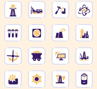 Yakıt güç üretimi Icons set