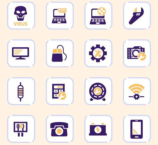 Elektronische reparatie icons set — Stockvector