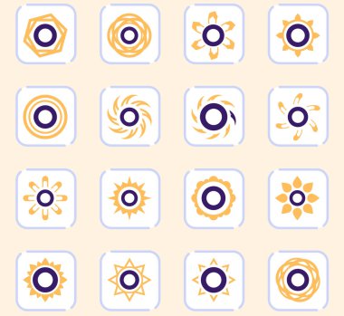 Güneş simgeleri kümesi