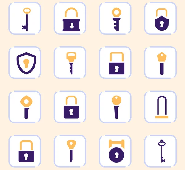 Lock and Key icons set — Stock Vector