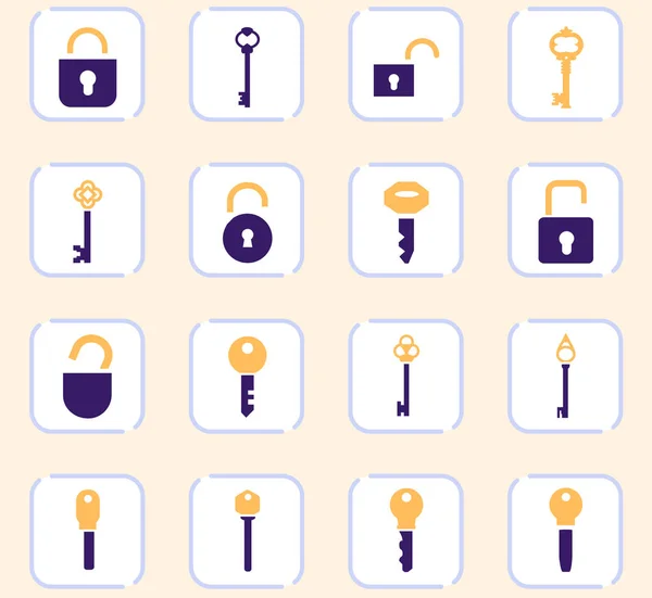 Lock and Key icons set — Stock Vector