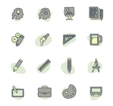 Kullanıcı arayüzü tasarımı için yaratıcı işlem vektör simgeleri