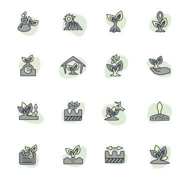 Kullanıcı arabirimi tasarımı için bahçe renk vektör simgeleri