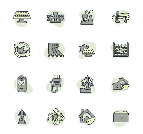 Альтернативные Иконки Вектора Цвета Энергии Дизайна Пользовательского Интерфейса — стоковый вектор