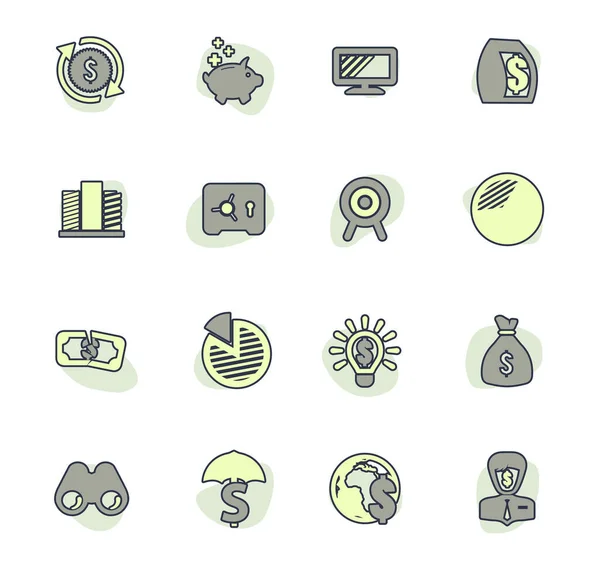 Business Color Vector Icons User Interface Design — Stock Vector