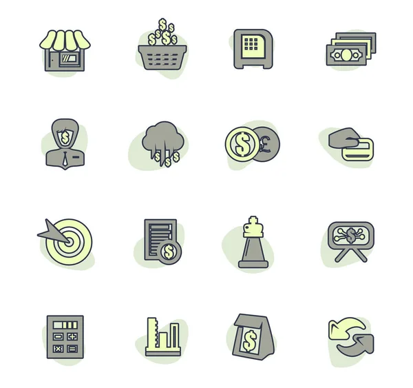 Business Color Vector Icons User Interface Design — Stock Vector