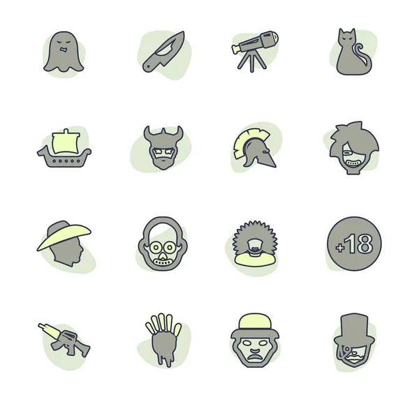 Conjunto Iconos Vectores Color Géneros Película Para Diseño Interfaz Usuario — Vector de stock