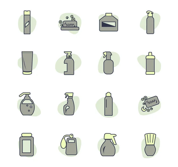 Conjunto Iconos Productos Químicos Domésticos Para Sitios Web Interfaz Usuario — Vector de stock