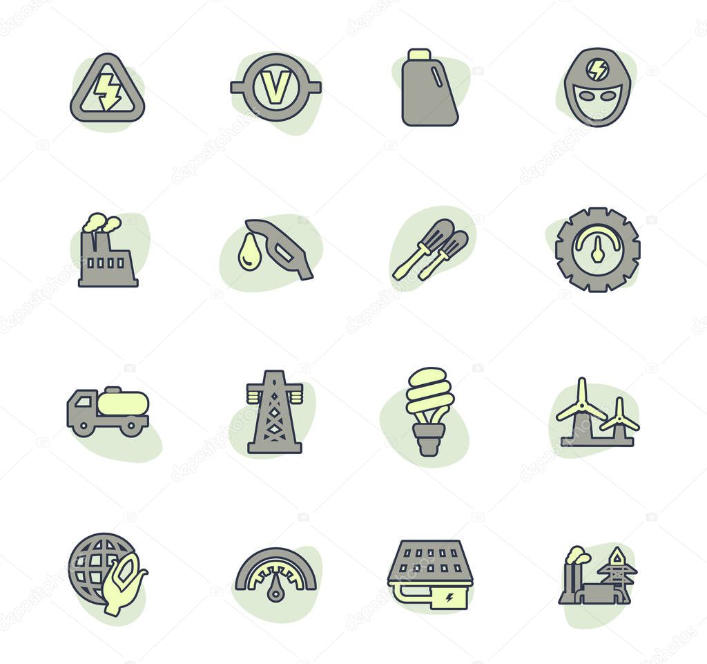 Alternative energy icons set for web sites and user interface