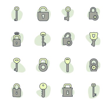 Web siteleri ve kullanıcı arayüzü için kilit ve Anahtar simgesi ayarlandı