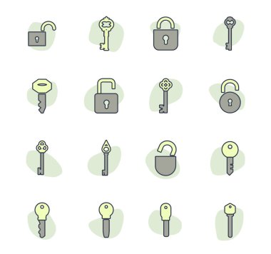 Web siteleri ve kullanıcı arayüzü için kilit ve Anahtar simgesi ayarlandı