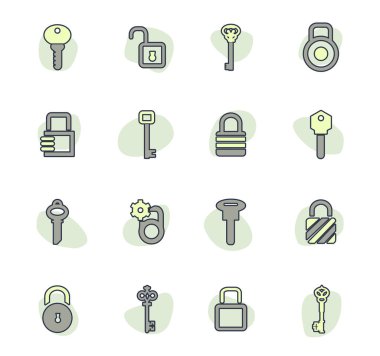 Web siteleri ve kullanıcı arayüzü için kilit ve Anahtar simgesi ayarlandı