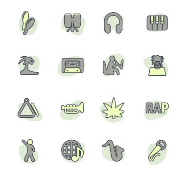 Web siteleri ve kullanıcı arayüzü için rap müzik simgesi ayarlandı
