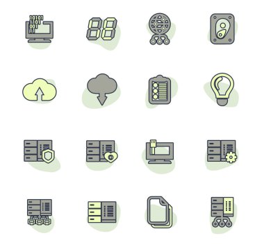 İnternet siteleri ve kullanıcı arayüzü için internet, sunucu, ağ simgesi