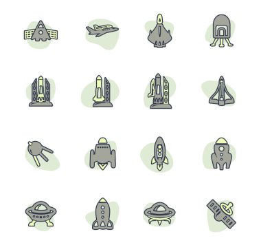 Kullanıcı arayüzü tasarımı için alan platformu renk vektör simgeleri